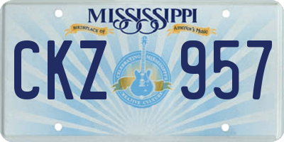MS license plate CKZ957