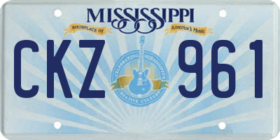 MS license plate CKZ961