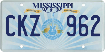 MS license plate CKZ962