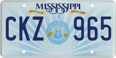 MS license plate CKZ965