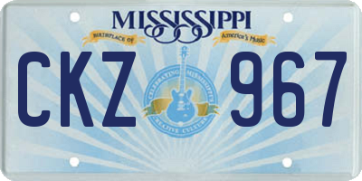 MS license plate CKZ967