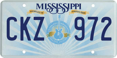 MS license plate CKZ972