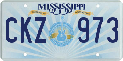 MS license plate CKZ973