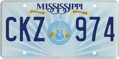 MS license plate CKZ974