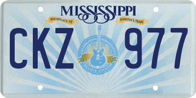 MS license plate CKZ977