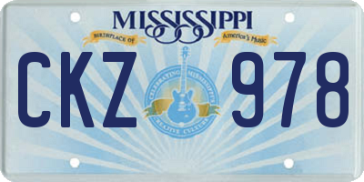 MS license plate CKZ978