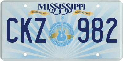 MS license plate CKZ982