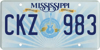 MS license plate CKZ983