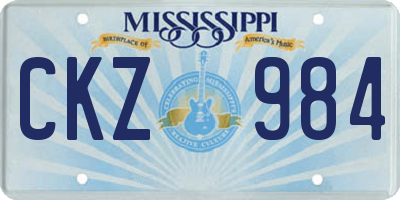 MS license plate CKZ984