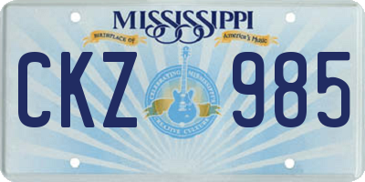MS license plate CKZ985