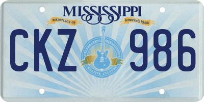 MS license plate CKZ986