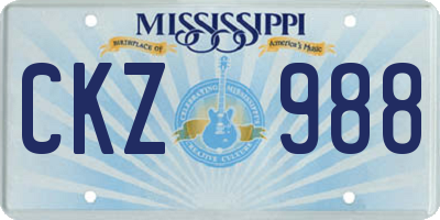 MS license plate CKZ988