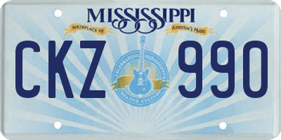 MS license plate CKZ990