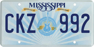 MS license plate CKZ992