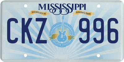 MS license plate CKZ996