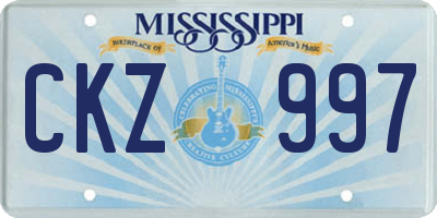 MS license plate CKZ997