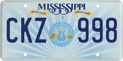 MS license plate CKZ998