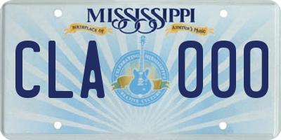 MS license plate CLA000