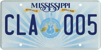 MS license plate CLA005