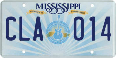 MS license plate CLA014