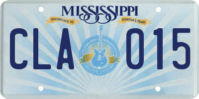 MS license plate CLA015
