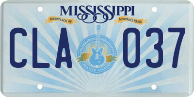 MS license plate CLA037