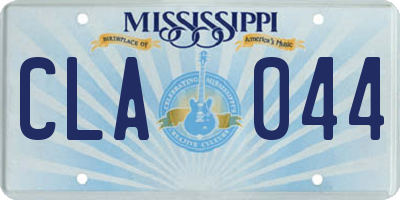 MS license plate CLA044