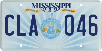 MS license plate CLA046