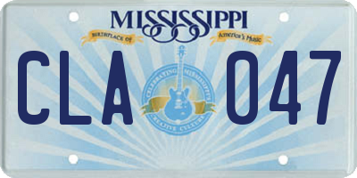MS license plate CLA047