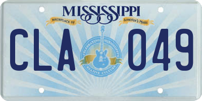 MS license plate CLA049