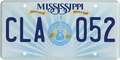 MS license plate CLA052
