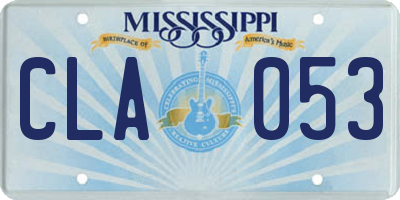 MS license plate CLA053