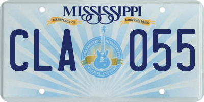 MS license plate CLA055