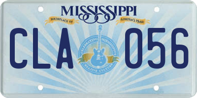 MS license plate CLA056