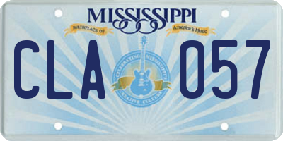 MS license plate CLA057