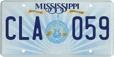MS license plate CLA059