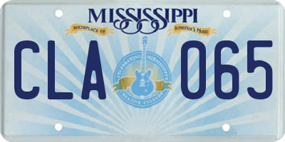 MS license plate CLA065