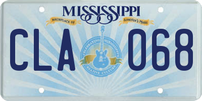 MS license plate CLA068