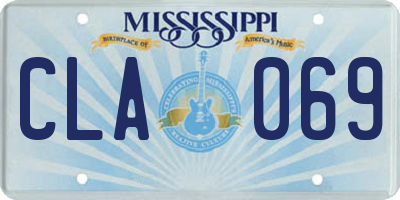 MS license plate CLA069