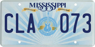 MS license plate CLA073