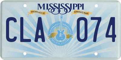 MS license plate CLA074