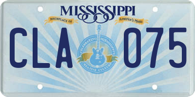 MS license plate CLA075
