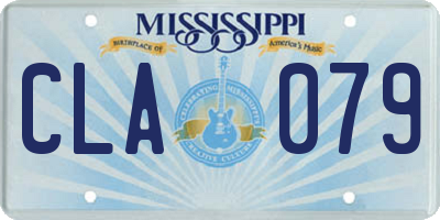 MS license plate CLA079