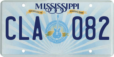 MS license plate CLA082