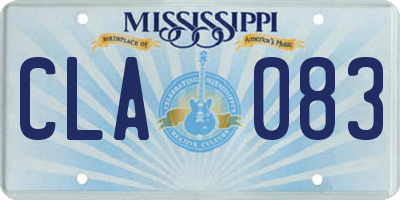 MS license plate CLA083
