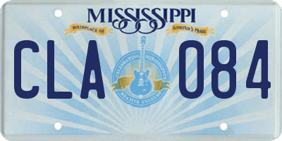 MS license plate CLA084