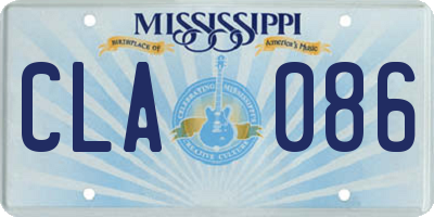MS license plate CLA086