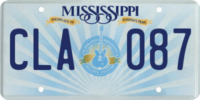 MS license plate CLA087