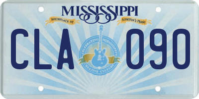 MS license plate CLA090