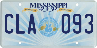 MS license plate CLA093